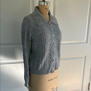 THML Gray Cable Knit Cardigan Sweater